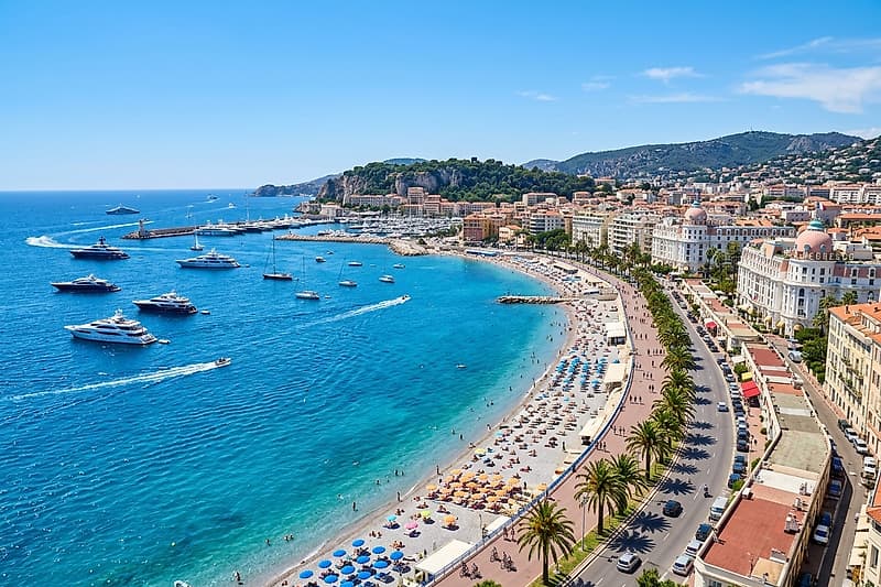 Nice Promenade des Anglais overlooking the azure French Riviera